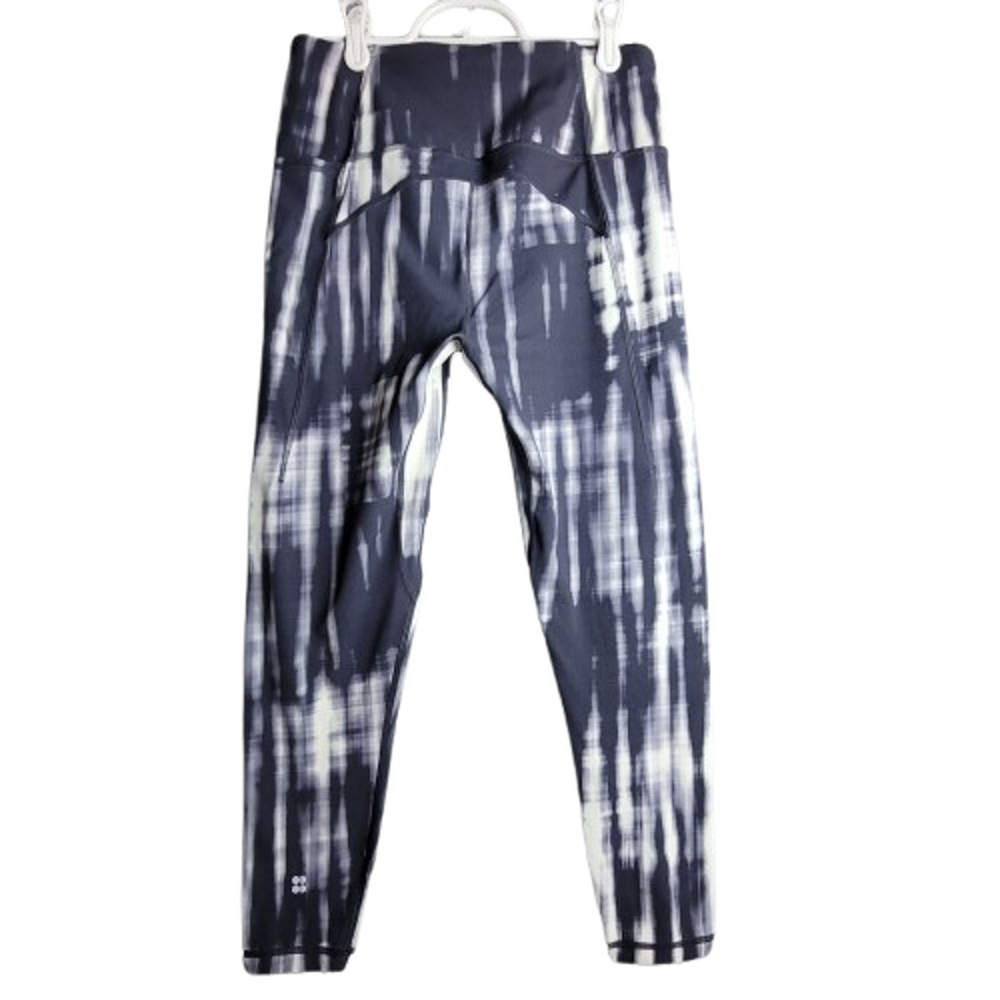 Sweaty Betty Super Soft Yoga Rib Leggings Black and White Pockets 7/8 Size S